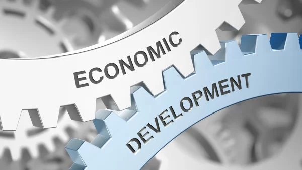 economic development printed on gears