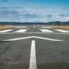 A small airport asphalt runway.